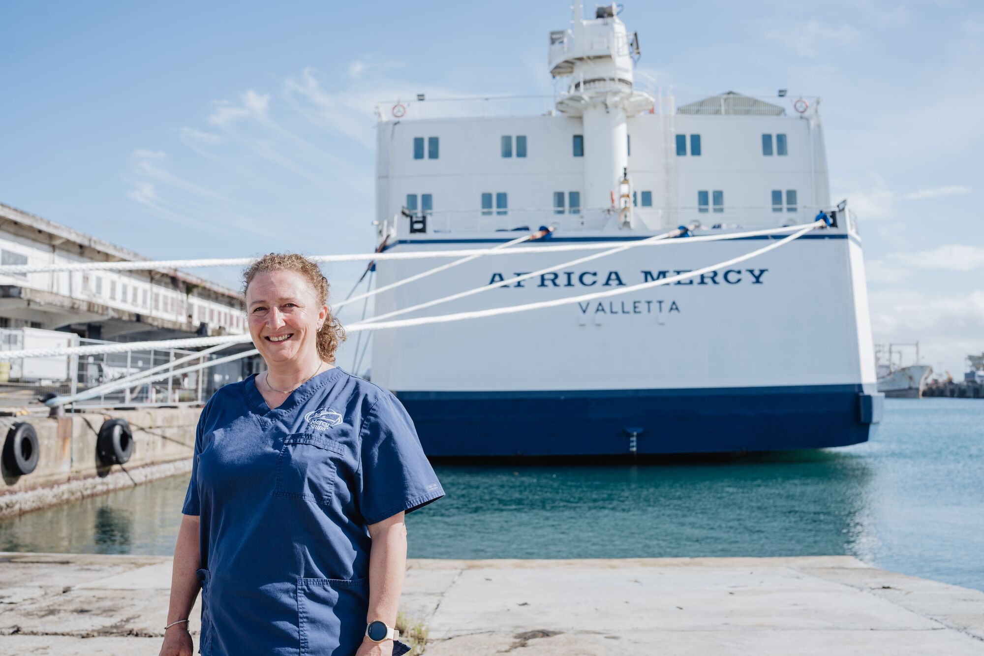 Diëtiste Pascale Berghmans aan boord bij Mercy Ships